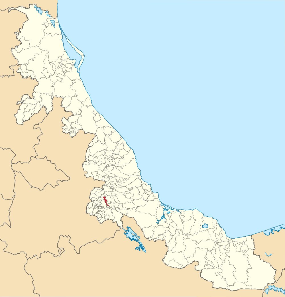 Municipio de Fortín de las Flores, entre Córdoba y Orizaba, en el mismo tipo de localizador.
