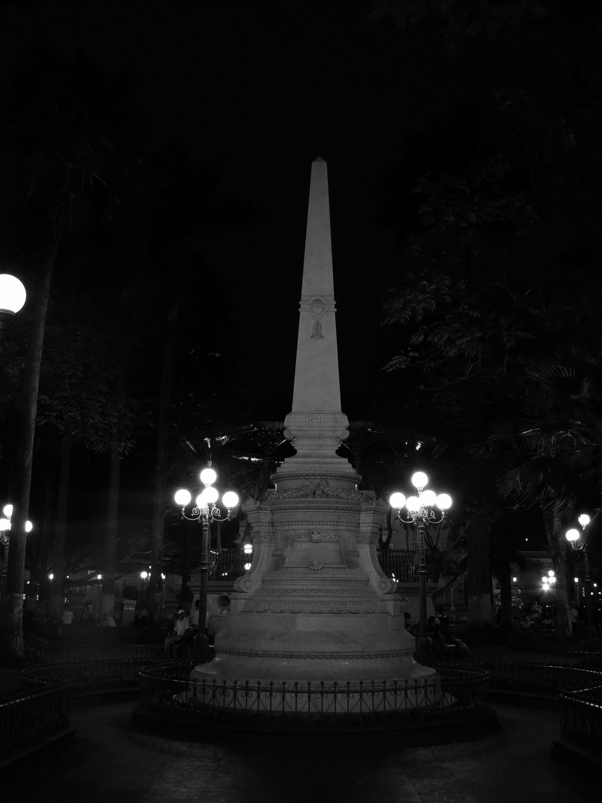 Jardín del Parque 21 de Mayo en 2012. Palmeras, setos y faroles pertenecen a esta etapa ajardinada.